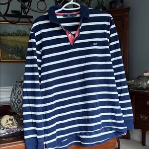 Vineyard Vines - size L Navy and White Striped Men's Shirt